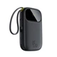 Павербанк 10000mAh 45W Baseus EnerFill FC31 QPow 3 (E0028C00) УМБ с быстрой зарядкой, LED-дисплеем, 2 встроенными кабелями Type-C/Lightning и портами USB/Type-C Портативный внешний аккумулятор для телефона/ноутбука, Черный - изображение 1