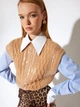 Жилет женский Koton 5WAK90723HT L Кемел (8684631240145) - изображение 4