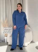 Широкие штаны палаццо в рубчик синие Merlini Дженто 600001403 размер 2XL-3XL - изображение 2
