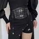Женский корсет пояс из эко-кожи на шнуровке и резинке One Size с регулируемым размером Черный - изображение 3