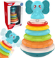Interaktywna piramida grzechotka Woopie Baby z obręczami Słonik 47443 (5904326947443) - obraz 4
