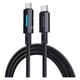 Кабель Baseus Lit Button-Control Fast Charging Data Cable USB-C to USB-C 100W 1m Black - изображение 1