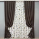 Комплект штор VR-Textil Лен Мешковина 100х270 2шт и Тюль 300х270 291ш-1858т Венге с белым 71-065/1 - изображение 1