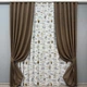 Комплект штор VR-Textil Лен Мешковина 100х270 2шт и Тюль 300х270 277ш-1858т Коричневый с белым 71-066/1 - изображение 1