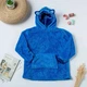Детский плед-толстовка Huggle Hoodie «Морской бриз» (синий) рост 140см — тёплый флисовый плед с рукавами и капюшоном - изображение 2