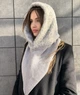 Косинка жіноча капюшон снуд капор теді Zefur One size сіра - изображение 1