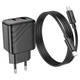 Зарядне HOCO CS23A PD30W QC3.0 1USB 1Type-C з кабелем Type-C чорне - изображение 7