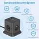 Сетевой фильтр куб FDTEK 4 розетки 1xUSBC 2xUSBA выключатель защита перенапряжение кабель 2м - изображение 2