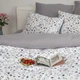 Постельное белье ТЕП Melluna Silk Garden полуторное наволочки 50х70/70х70 см Белый с серым (27970150215) - изображение 4