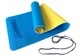Коврик для йоги и фитнеса EasyFit TPE+TC 6 мм двухслойный + Чехол синий-желтый - изображение 1