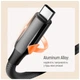 Дата кабель USB-C to USB-C 2.0m (PVC+Aluminum Alloy) (PD Fast Charging 240W) 5А black ColorWay (CW-C - зображення 11