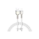 Дата кабель USB 2.0 AM to Lightning 1.0m Cafule Series Metal 2.4A White Baseus (CALJK-A02) - изображение 1