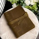 Блокнот в шкіряній обкладинці Аляска Professional Journals А5 зі змінним паперовим блоком в клітинку Оливковий - зображення 1