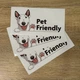 Стикер виниловая наклейка Pet Friendly с собакой Бультерьер - изображение 2