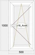 Окно-Steko 500х1000 мм 2-стекло/аргон,правое - изображение 7