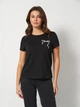 Футболка хлопковая женская Vero Moda 10335800 M Black (5715733258745) - изображение 1