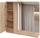 Зеркало со шкафчиком в ванную MEBLIBUD Rene 80 см R с LED-подсветкой дуб аликанте - изображение 3