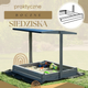 Дерев’яна пісочниця Springos з дахом, функцією закриття, лавками та полотном 120 x 120 см Сіра (5907719499369) - зображення 7
