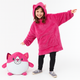 Детский плед-толстовка Huggle Hoodie «Сладкая мечта» (розовый) — мягкий флисовый худи с капюшоном и рукавами универсальный размер до 140 см ростом - изображение 1