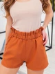 Шорты короткие пляжные с высокой посадкой офисные свободного кроя легкие в стиле casual со сборками ISSA PLUS 11785 L коричневые (issa2000315061084) - изображение 3