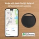 Смарт GPS Bluetooth трекер для пошуку ключів, дітей, тварин, авто, міні локатор з сигналізацією, сумісний з iPhone (комплект 4 шт, чорний) - зображення 6
