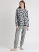 Piżama damska z długimi spodniami i długim rękawem Admas 56232 XL Szara (8433623634475) - obraz 1