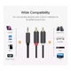Кабель мультимедійний 3.5mm M to 2xRCA M 2.0m AV102 black Ugreen (10510) (320464) - зображення 6