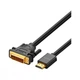 Кабель мультимедийный HDMI M to DVI M 1.5m HD106 black Ugreen (11150) (320650) - изображение 1