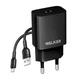 Сетевое зарядное устройство (адаптер) WALKER WH-26 1USB / 2.1A + Micro black - изображение 1