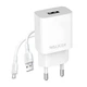 Сетевое зарядное устройство (адаптер) WALKER WH-26 1USB / 2.1A + Micro white - изображение 1