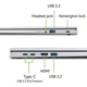 Ноутбук Acer 15, 6'' Aspire Go 15 AG15- 71P, FHD IPS, Intel® Core™ i5- 13420H (12 МБ кэш- памяти, до 4, 60 ГГц), 16 ГБ DDR5, 1 ТБ SSD, Intel UHD, чисте срібло - изображение 7