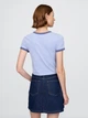 Футболка хлопковая короткая женская GAP 609754139 2XL Синяя (1159846362) - изображение 2