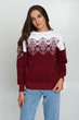 Різдвяний жіночий світшот Сніжинка Burgundy L | 48 UKRS-8832 UkrGlamour - изображение 1