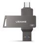 Металева USB Флешка 2в1 16GB Type-C/USB 3.0 для телефону комп'ютера USAMS USB3.0 US-ZB198 Сірий - зображення 8