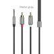Аудиокабель 3.5мм HOCO UPA10 Double lotus rca audio cable to 3.5mm AUX-RCA(тюльпаны) 150см Черный - изображение 1