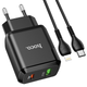 Зарядний пристрій для телефону з швидкою зарядкою + кабель Lightning HOCO N5 |USB/Type-C, 20W/3A, QC3/PD| Чорний - зображення 7