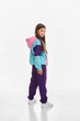 Детский спортивный утепленный костюм Kindamor Snug Princess Purple/Blue, флис для девочки 134 см фиолетовый с голубым - изображение 3