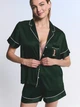 Піжама Сатинова (сорочка + шорти) Victoria's Secret Glazed Satin Short Pajama Set ХS Зелений (27161224) - изображение 3