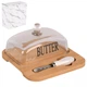 Масленка стеклянная BUTTER с бамбуковой подставкой и ножом для масла (R34370) - изображение 1