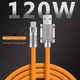 Силиконовый кабель для быстрой зарядки USB / Type C. Оранжевый 1 м - изображение 2