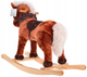 Konik na biegunach dla dzieci 24 m + Dźwięki Drewniana rączka Wygodne siedzisko Drewniane płozy Brązowy (ZDN.TM151) (5903864956245) - obraz 4