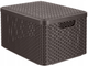 Koszyk do przechowywania Curver 205861 prostokątny z pokrywką Brązowy L (3253923619003) - obraz 3
