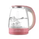 Электрочайник Dario DR1802 Pink,1800Вт, скло, 1,8л, захист від перегріву DARIO DR1802_pink - изображение 1
