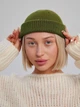 Шапка STD мини-бини с отворотом двойная вязка one size Светлый хаки - изображение 6