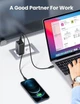 Мережевий зарядний пристрій UGREEN CD244 GaN Fast Charger USB-A+2 xUSB-C 65W EU Сірий (10335) - зображення 5