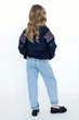 Дитяча лляна вишиванка для дівчинки Folk Moda 122 Темно-синій (7702-213511171) - изображение 2