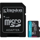 Карта памъяти Kingston microSD 128GB C10 UHS-I U3 A2 V30 R200MB/s + SD - изображение 1