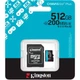 Карта памъяти Kingston microSD 512GB C10 UHS-I U3 A2 V30 R200/W160MB/s + SD - изображение 3