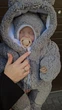 Демисезонный слитный детский комбинезон для новорожденных 3-6 месяца, Chickabiddy, Серый Плюш Тедди, рост до 68 см, подкладка флис - изображение 3