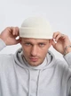 Шапка STD мини-бини с отворотом двойная вязка one size Белая - изображение 2